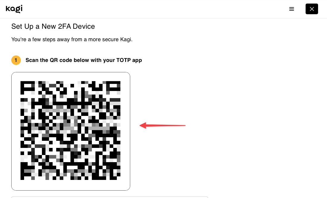 2FA authentication - QR code