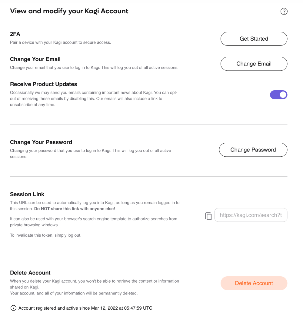 Account Settings