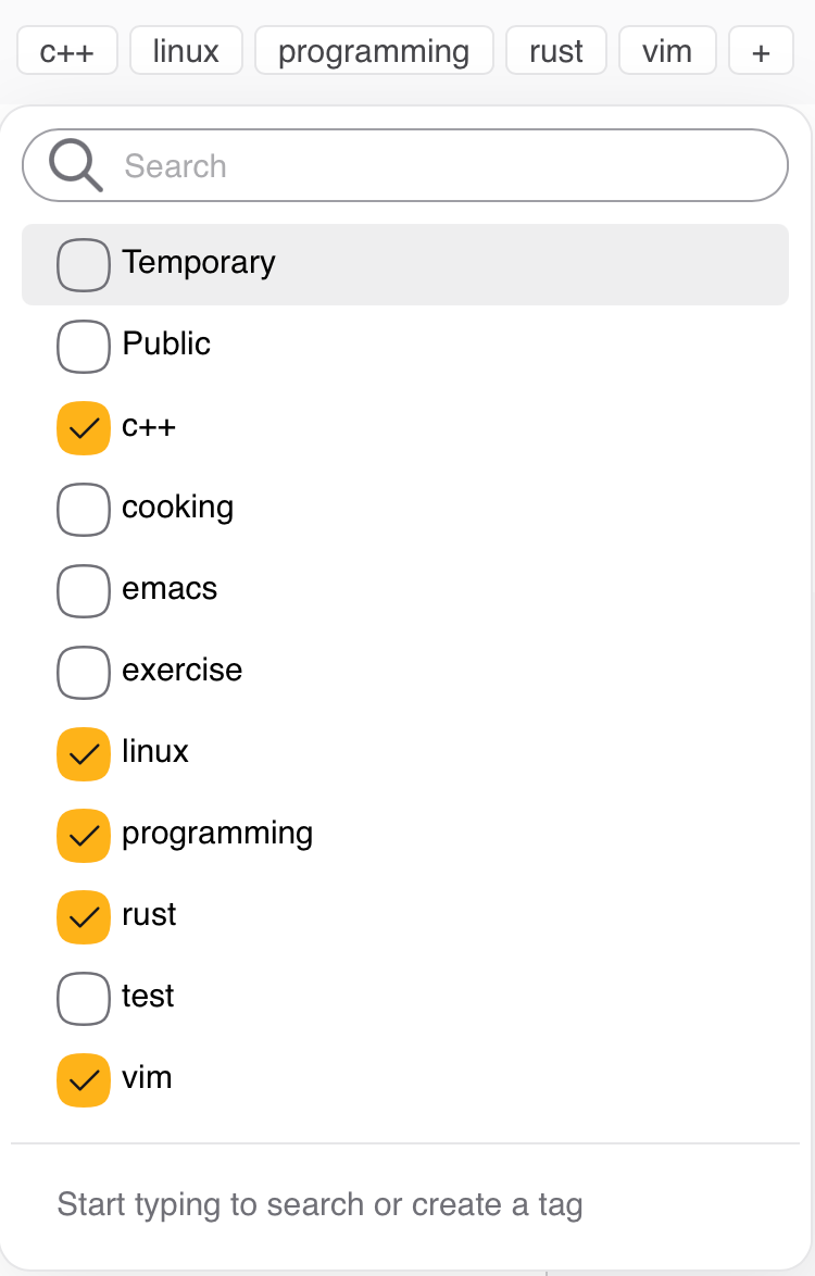Assistant tag list