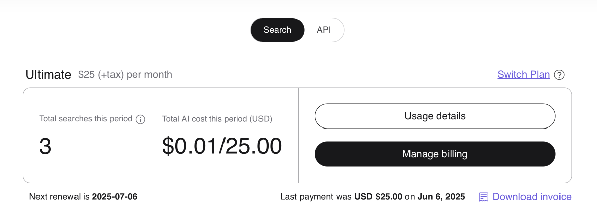 Billing settings