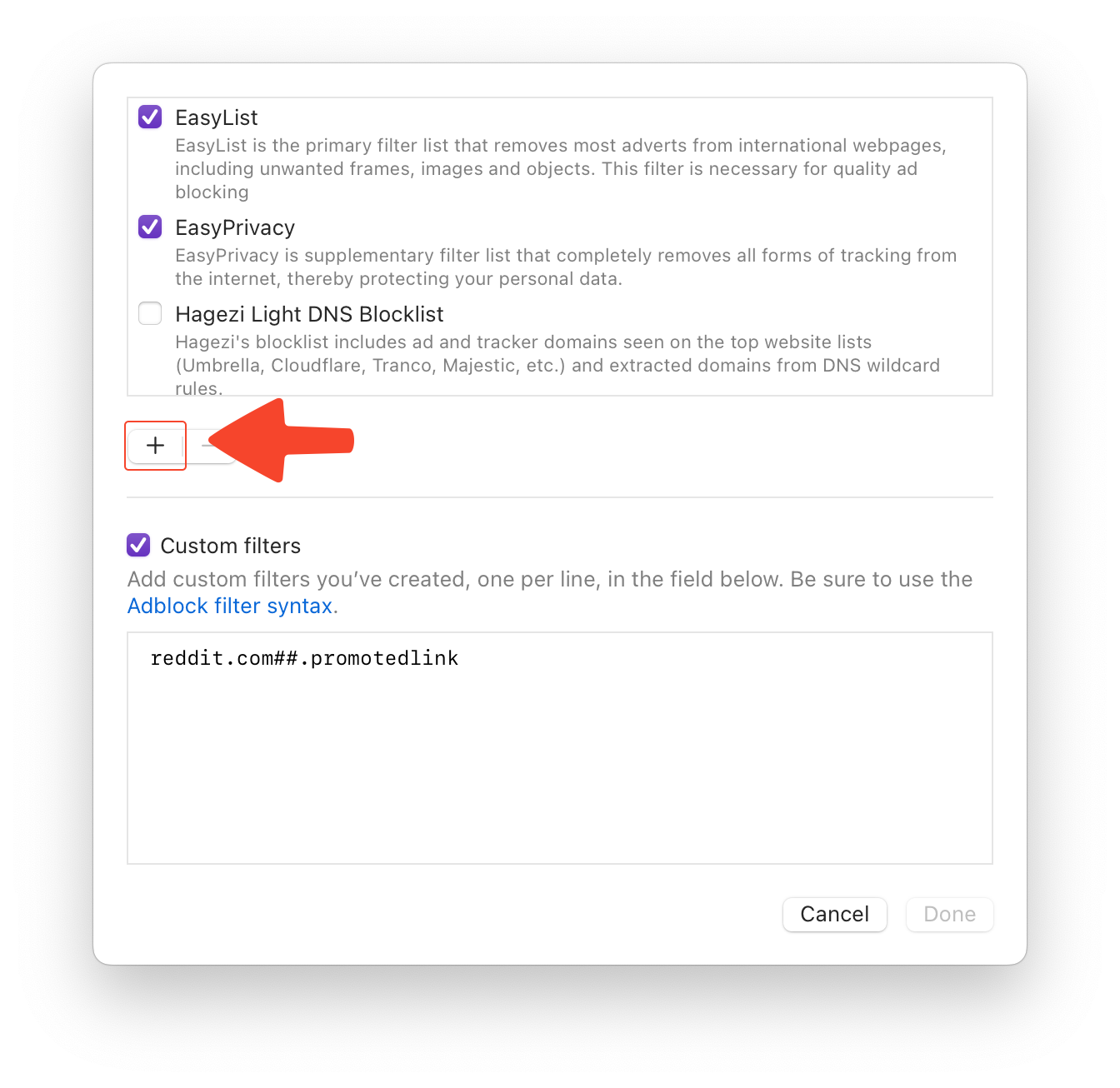 Blocklists - Add Blocklist
