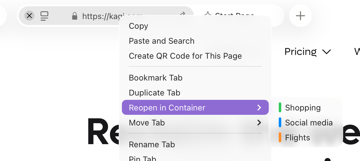 Container website rules