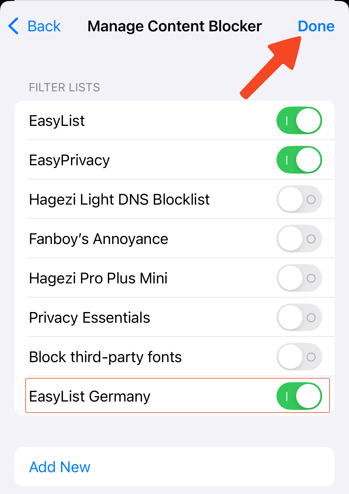 iOS Blocklists - Done
