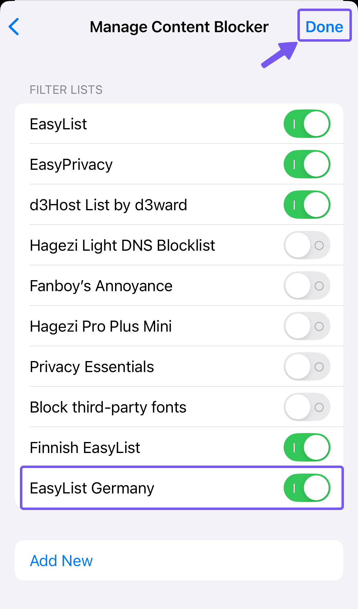 iOS Blocklists - Done