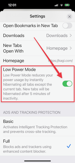 macOS Low Power Mode Settings