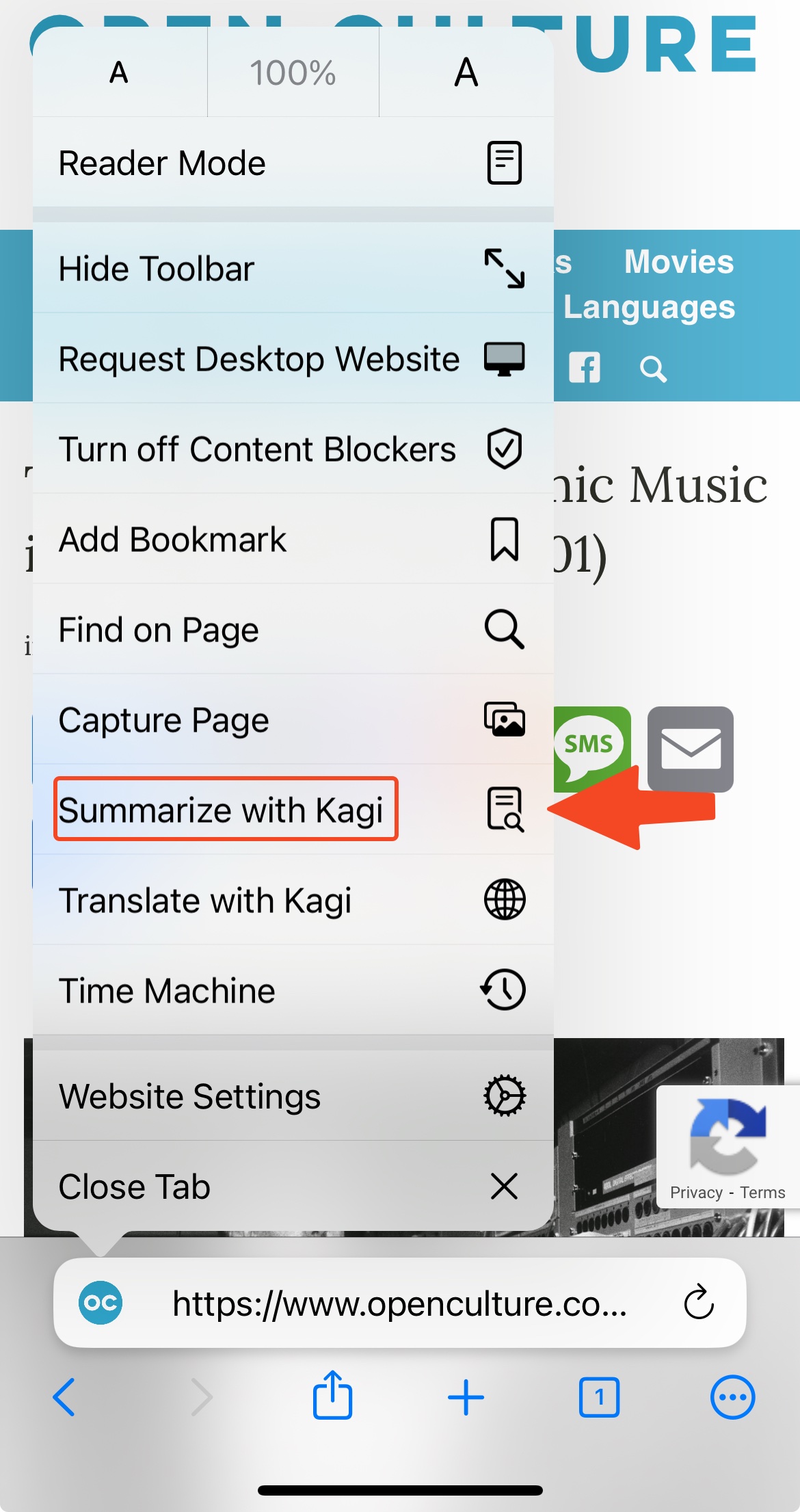 Page Summary buttons on iOS
