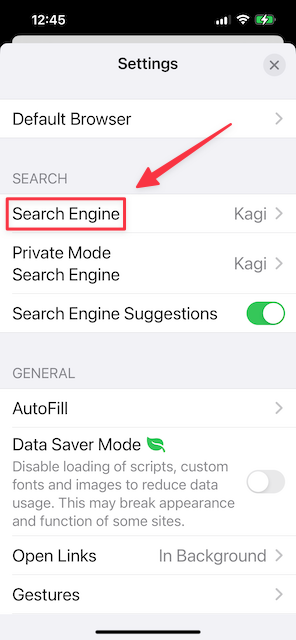 iOS Search Engine