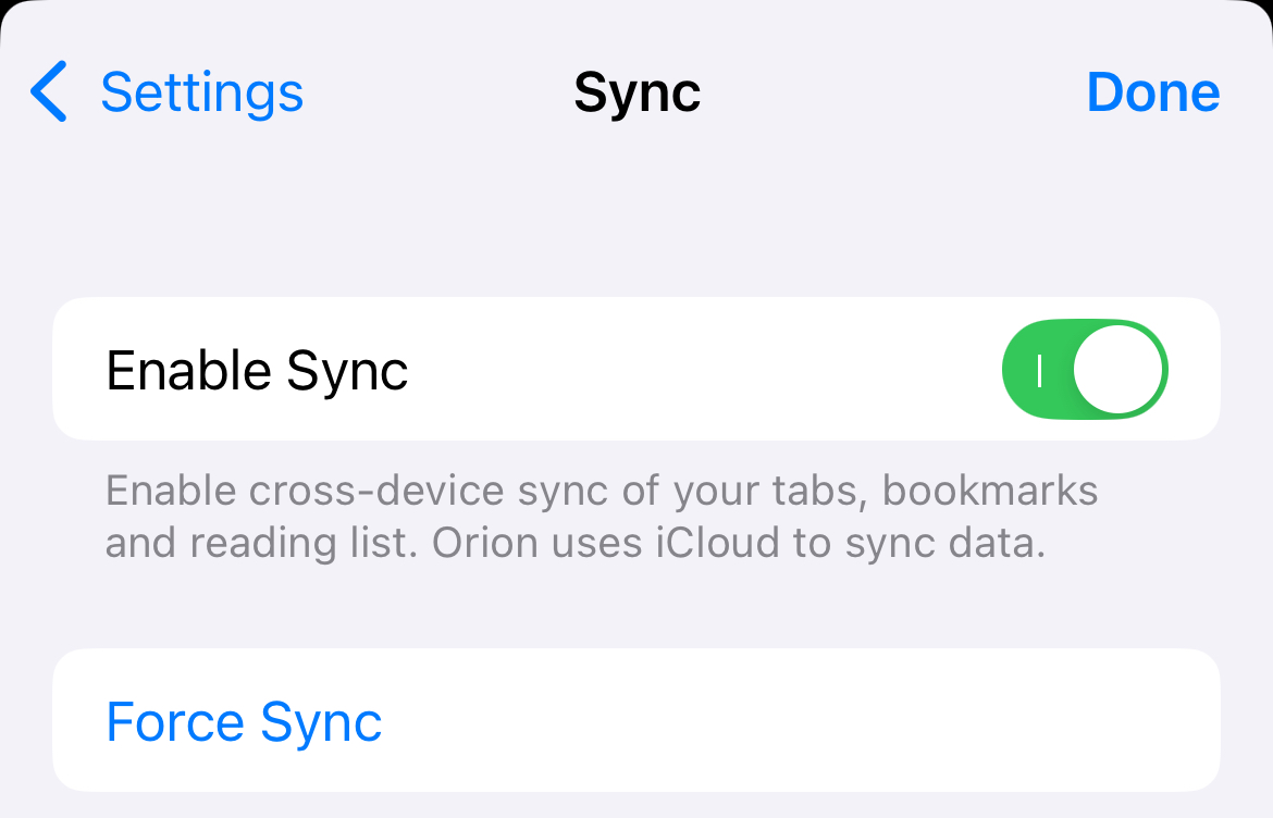iOS iCloud Settings