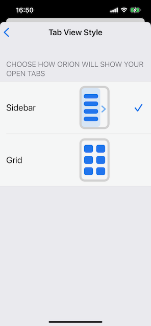 iOS Tabs Settings Detail