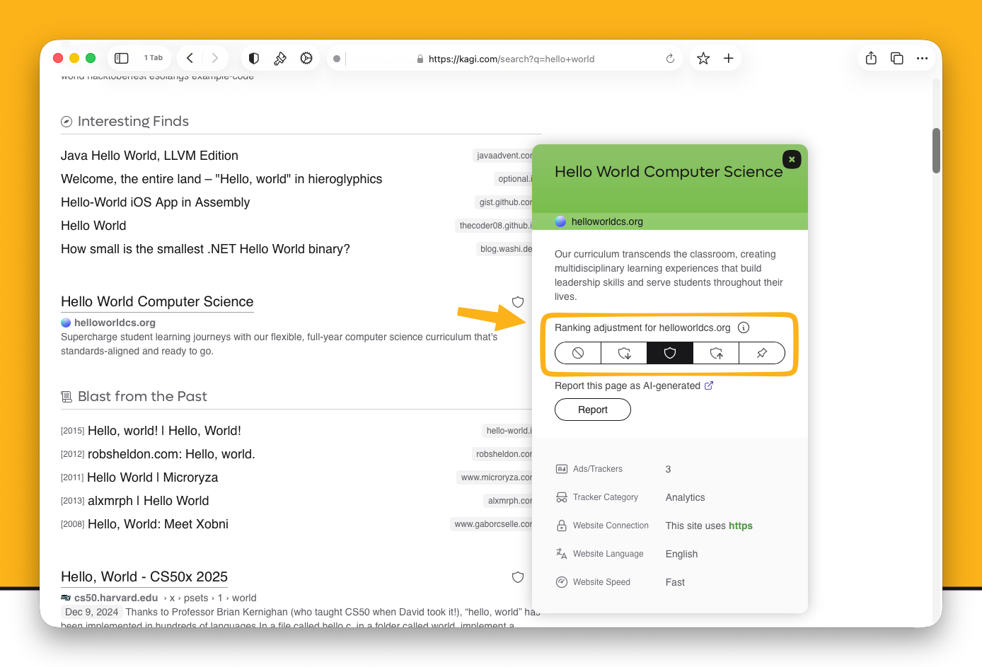 Web Archive and More Results Links