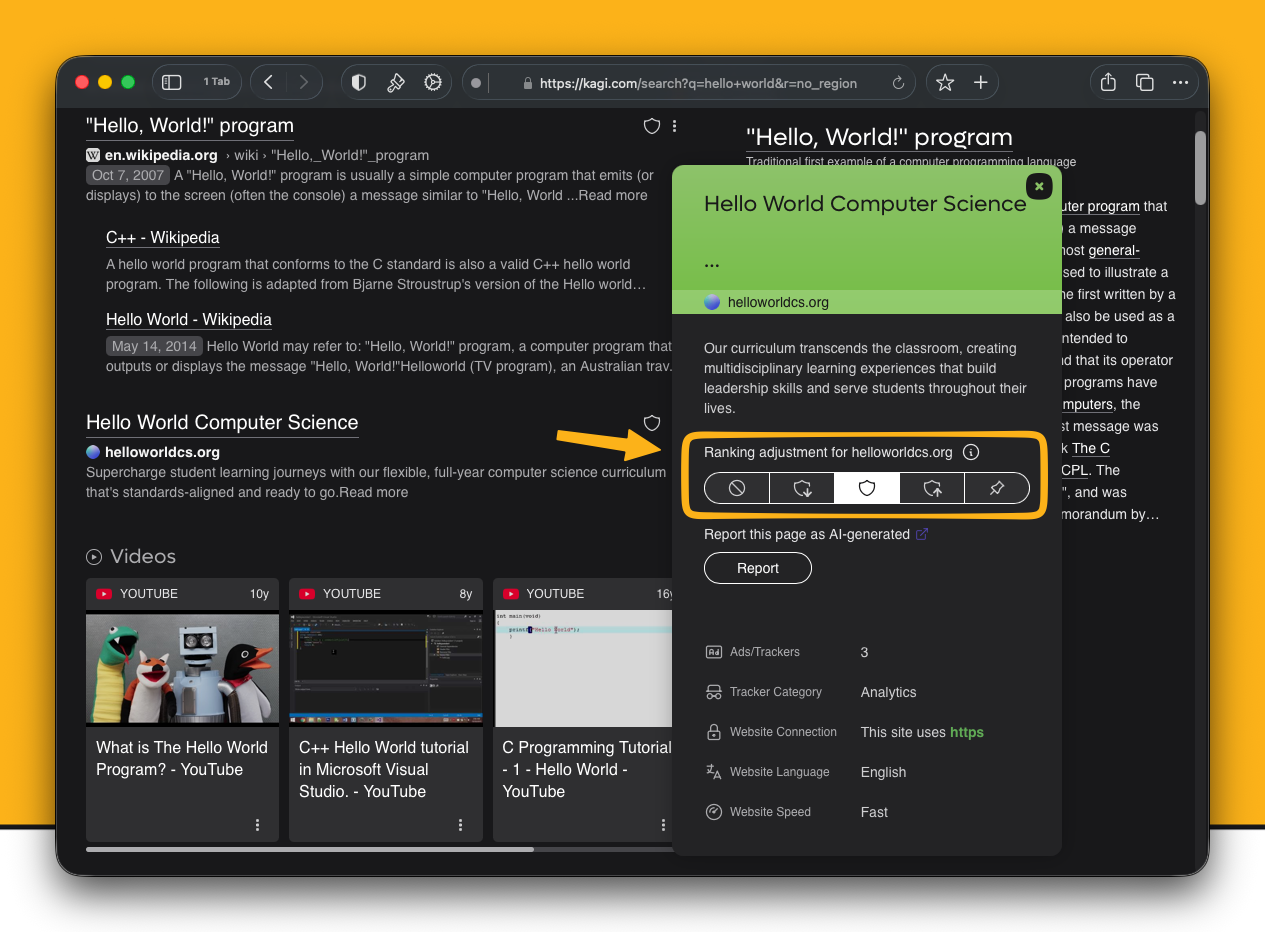 Web Archive and More Results Links