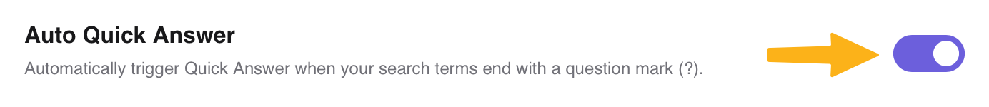Auto Quick Answer Toggle
