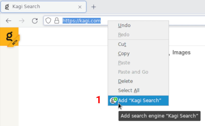 Setting Kagi as Default Search Engine in Firefox 1