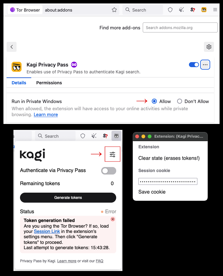 Kagi Privacy Pass - Tor Browser