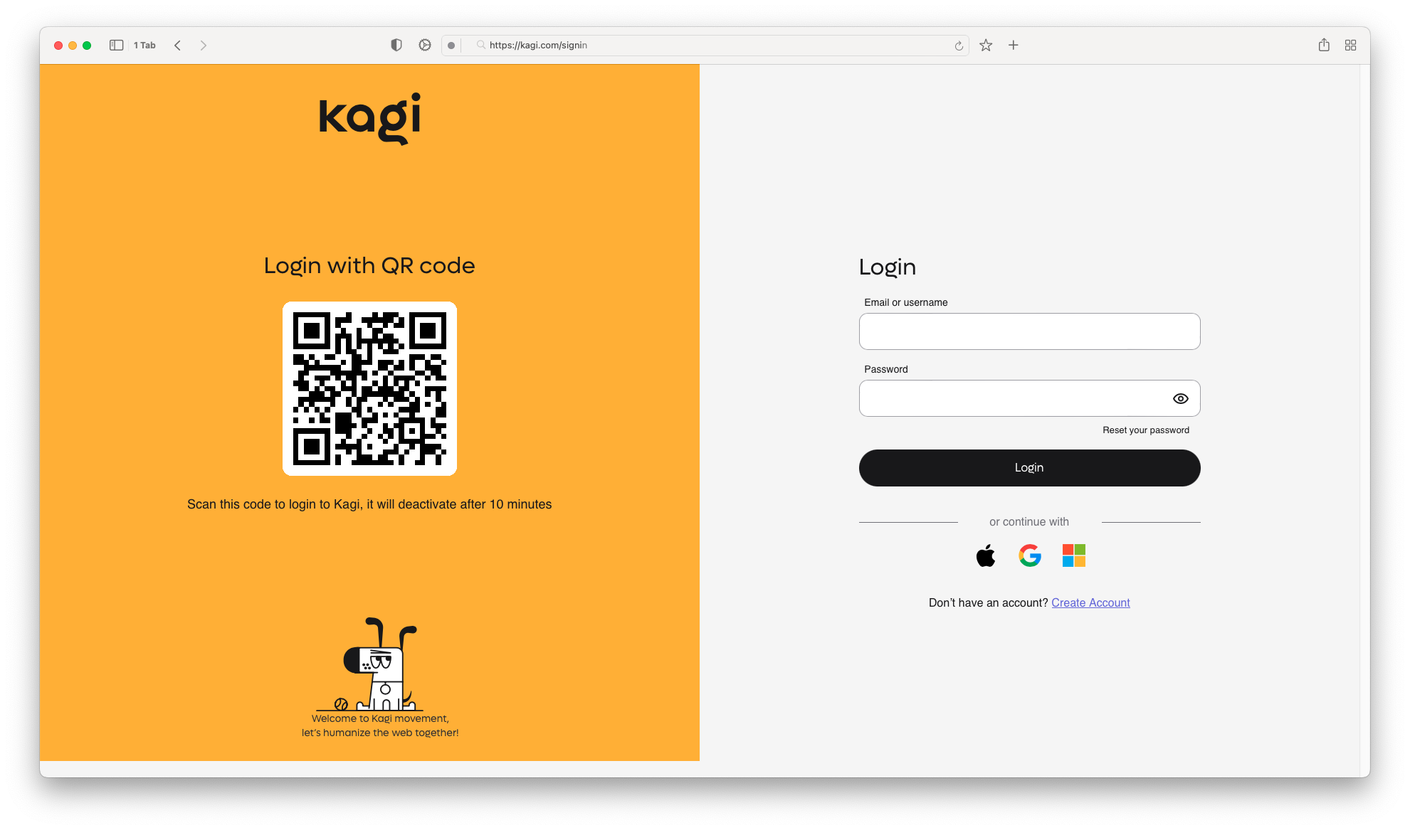 Log in with QR code