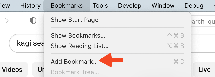 Adding a Bookmark