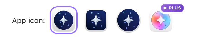 Orion's app icon options on macOS