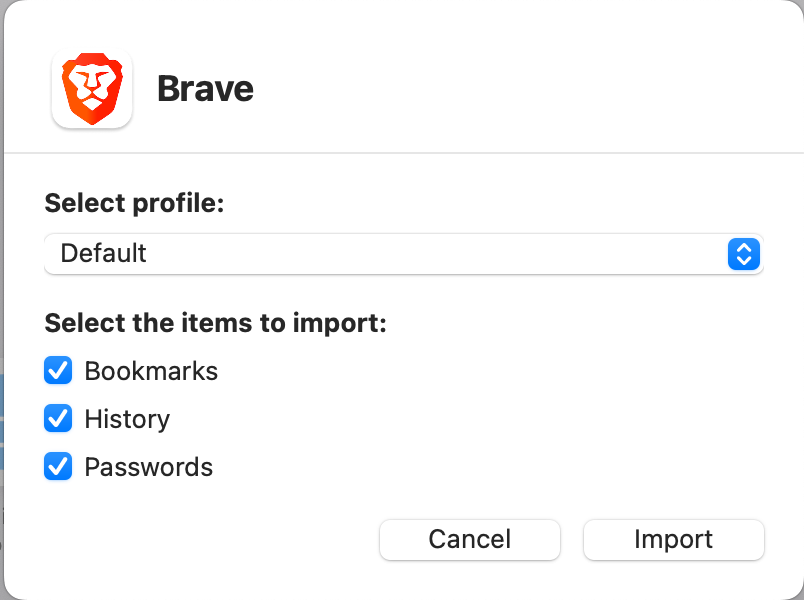 Brave Import