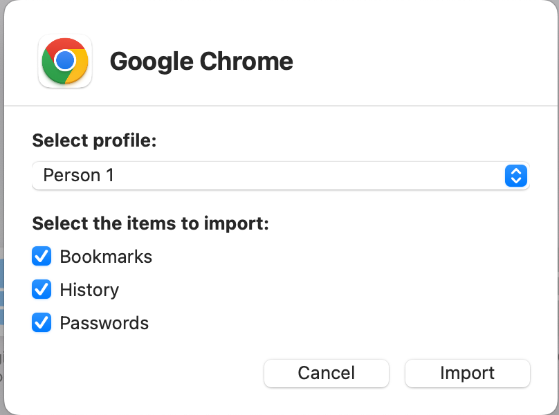 Google Chrome Import