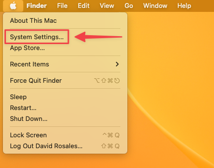 macOS Keyboard Shortcuts - System Settings Menu
