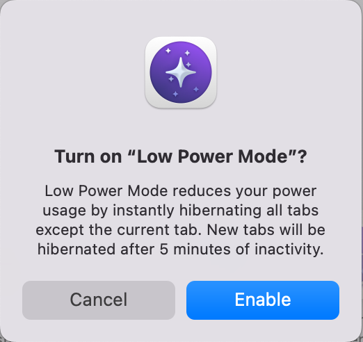 macOS Low Power Mode Settings