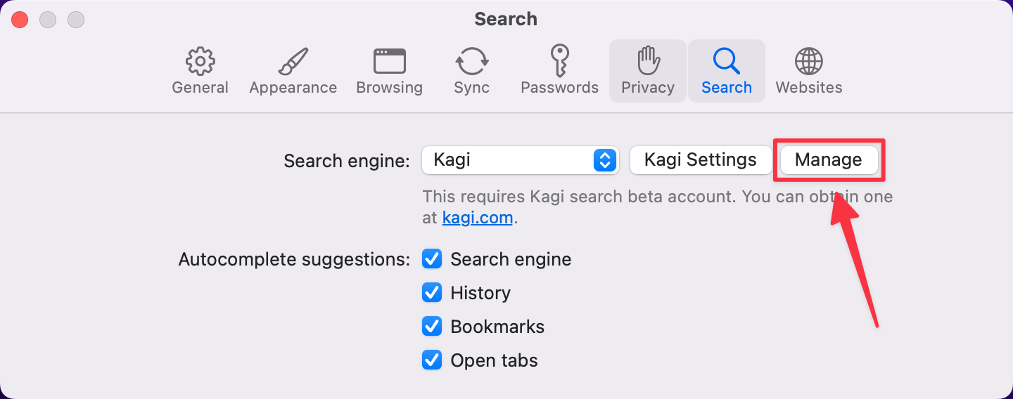 Set macOS Search Engine Manually 1