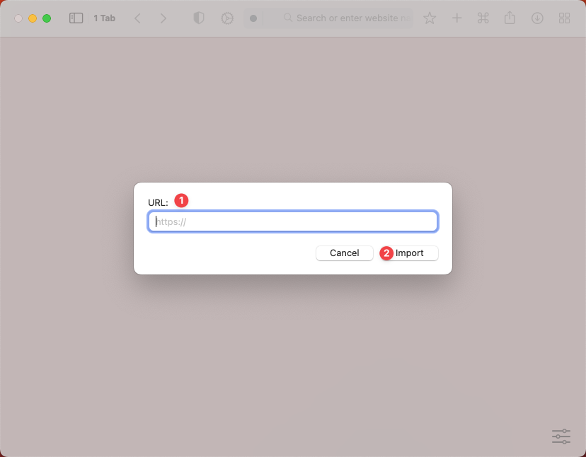 Programmable Button - Import Button Modal