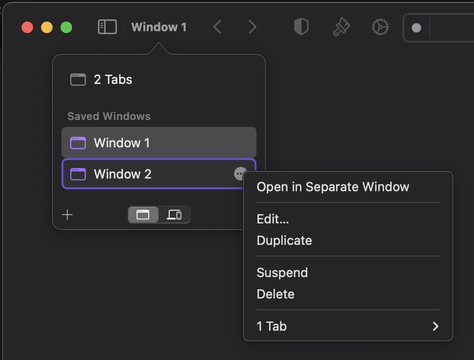 macOS Windows Menu