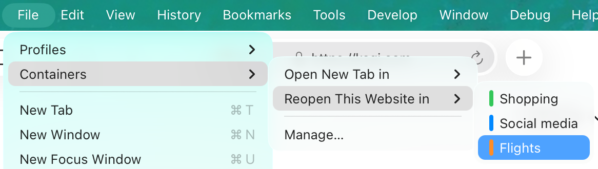 Menubar container options