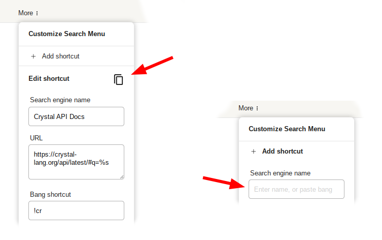 Copying Shortcuts