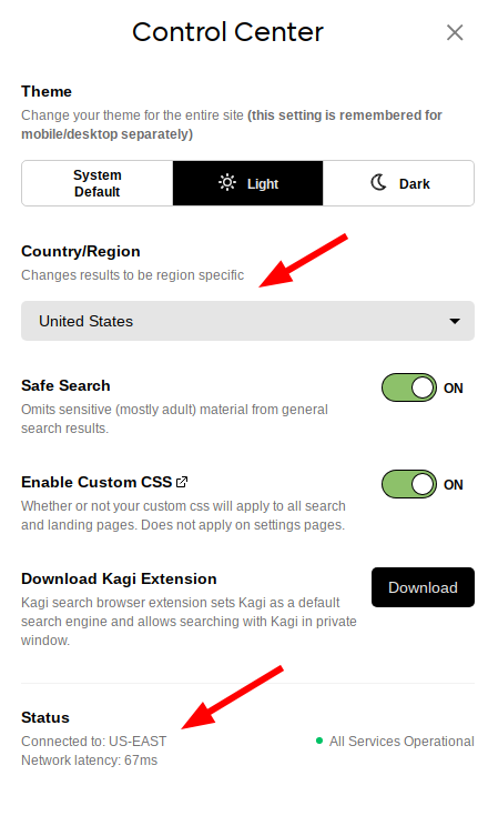 Search region and node location