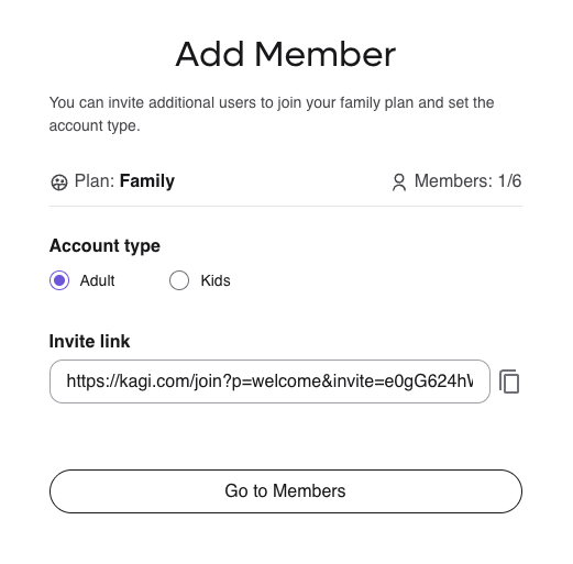 Invite family members to the plan