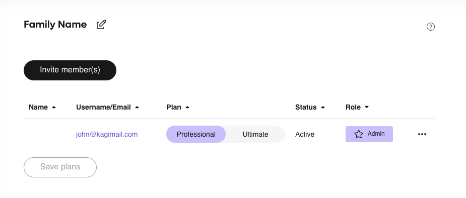 Manage family members