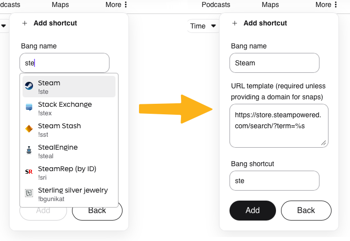 Shortcut Autocomplete