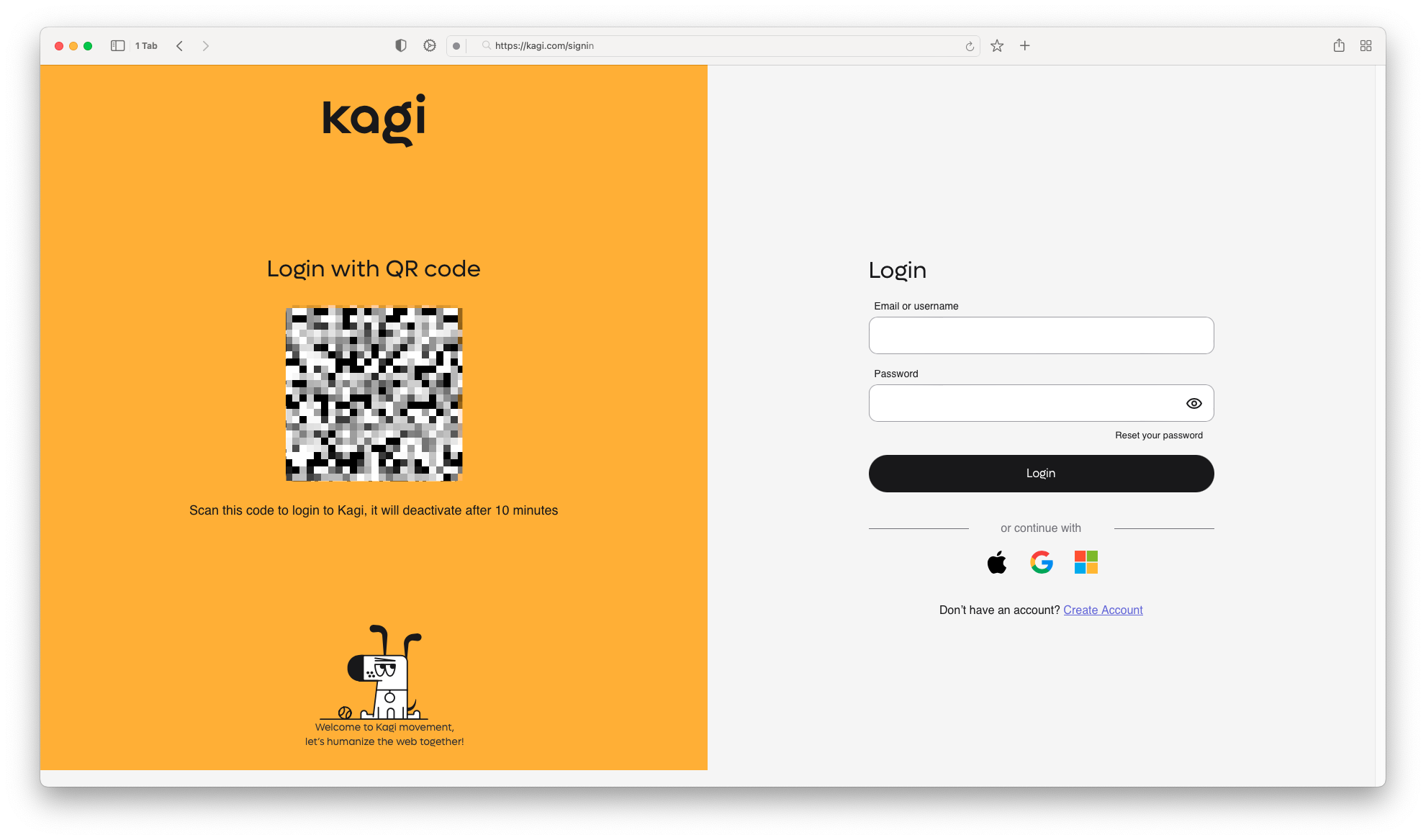 Log in with QR code