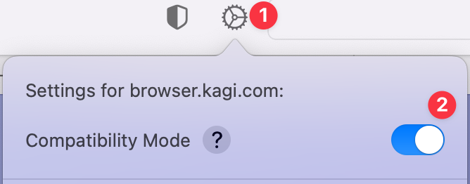 Compatibility Mode for a Website on macOS