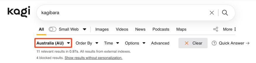 Search region location